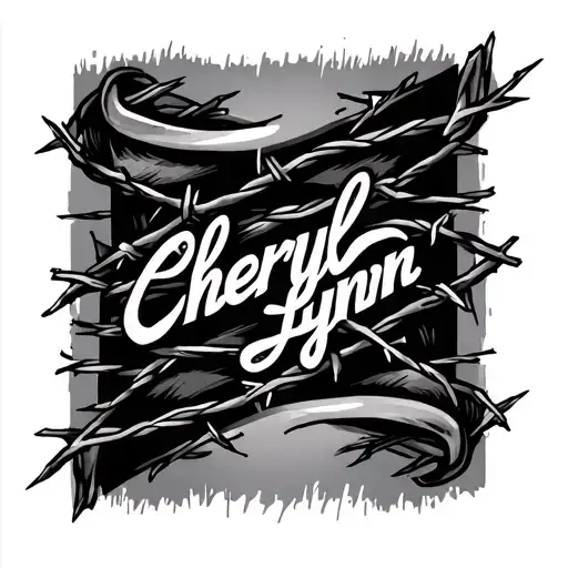 "Cheryl-Lynn" barbed wire name tattoo tattoo design idea