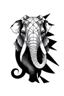 Elephant face tattoo design idea