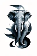 Elephant face tattoo design idea