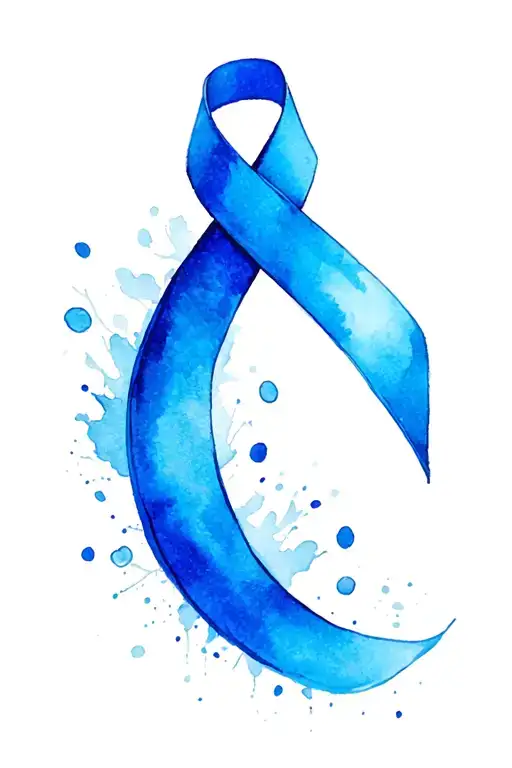 semi colon cancer ribbon tattoo design idea