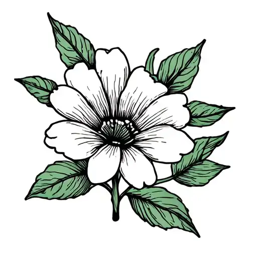 stamp style fine line tattoo with the national flower of El Salvador in a botanical style  tattoo design idea