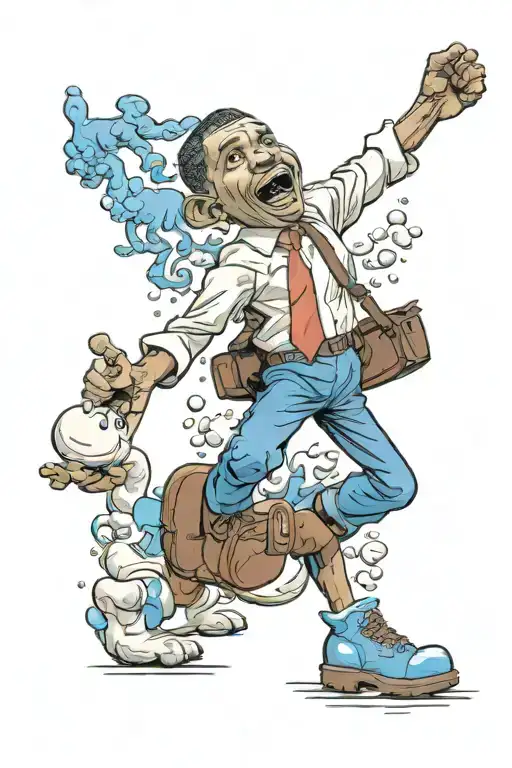 obama stomping on smurfs tattoo design idea