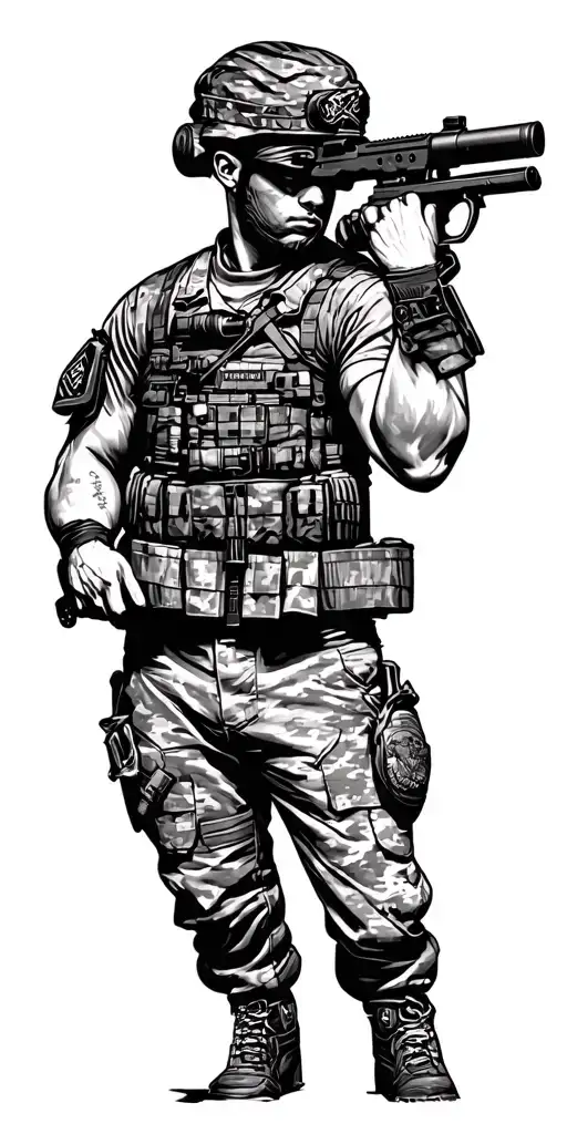 USA military, sniper, marksmanship tattoo design idea
