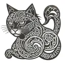 cat hand holding number 2015 tattoo design idea