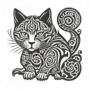 cat hand holding number 2015 tattoo design idea