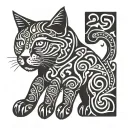 cat hand holding number 2015 tattoo design idea