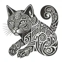 cat hand holding number 2015 tattoo design idea