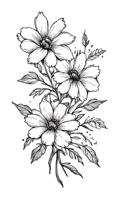 everything happens for a reason with flowers tattoo design idea