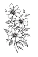 everything happens for a reason with flowers tattoo design idea
