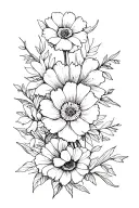 everything happens for a reason with flowers tattoo design idea