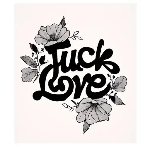 minimalist tattoo words saying fuck love, small writing, elegant, tiny, small,  tattoo design idea
