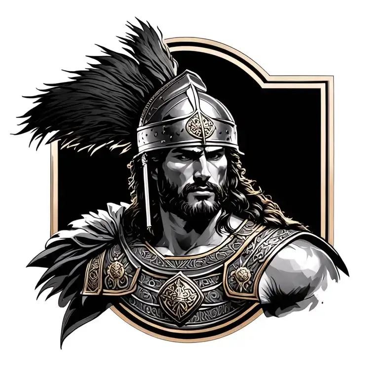 roman warrior tattoo design idea