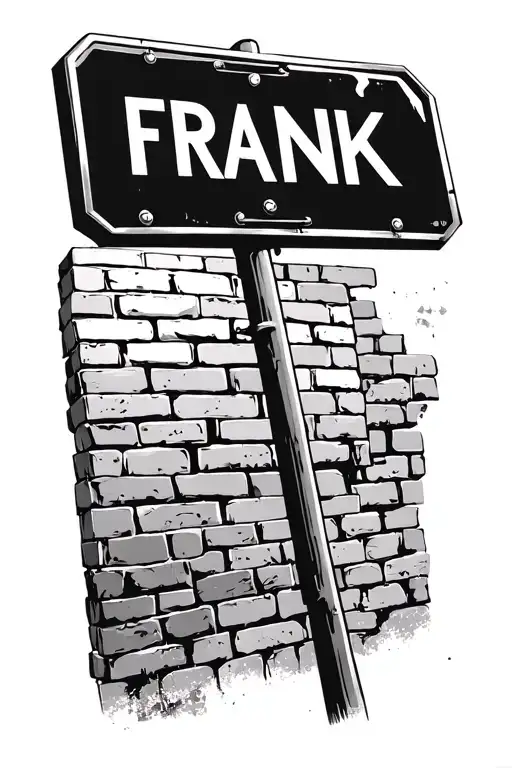 street sign 1054 universal and frank with bricks in the back  tattoo design idea