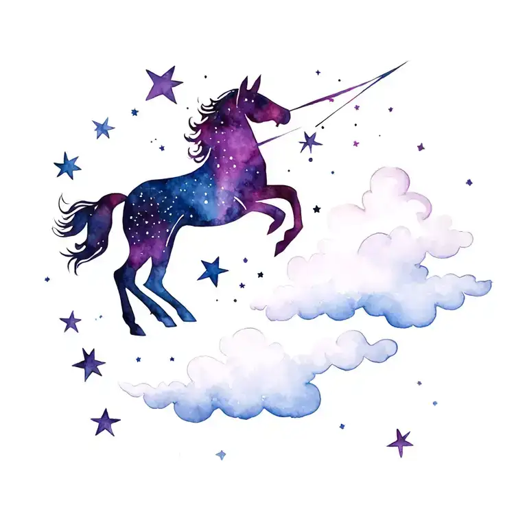 sagittarius stars with clouds surrounding tattoo design idea