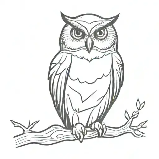 flying owl perched on top tattoo design idea