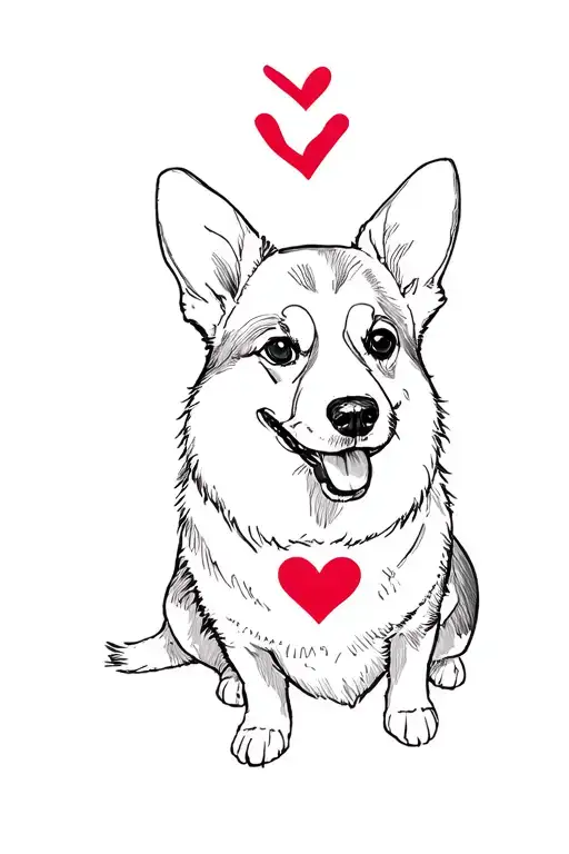 Idaho with a heart and a corgi tattoo design idea