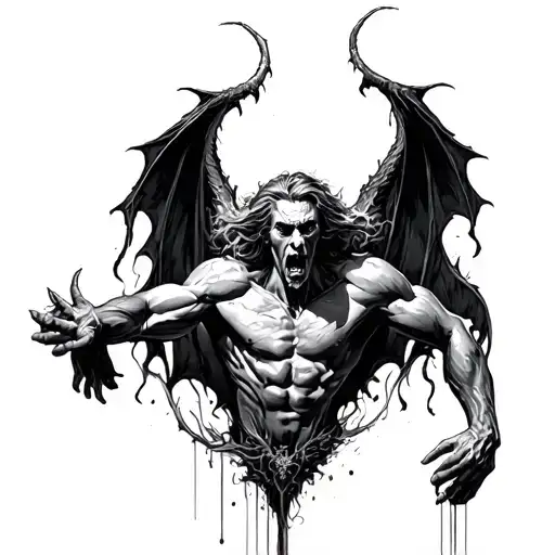 Lucifer Falling tattoo design idea