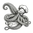 octopus chef cooking tattoo design idea