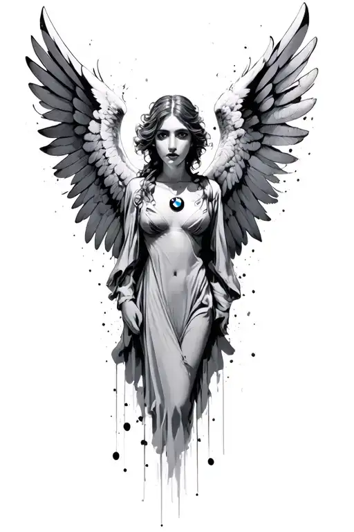 bmw e46 facelift in headlights Angel tattoo design idea