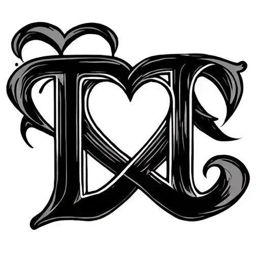 "TNC" HEART INFINITY SIGN tattoo design idea
