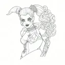harley quinn tattoo design idea