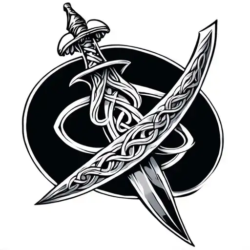 Celtic Dagger tattoo design idea
