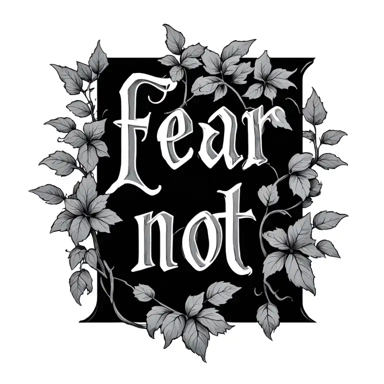 "Fear not " fear not sideways, with vines growing dainty tattoo design idea