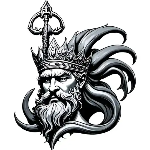 King Neptune tattoo design idea