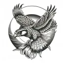 falcon diving tattoo design idea