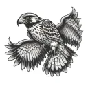 falcon diving tattoo design idea
