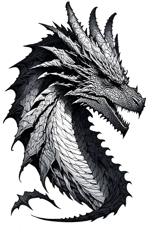 skyrim alduin resembling skyrim logo tattoo design idea