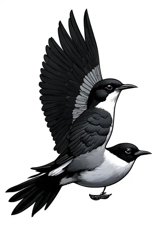 boat sailing, swallow bird, anker tattoo design idea