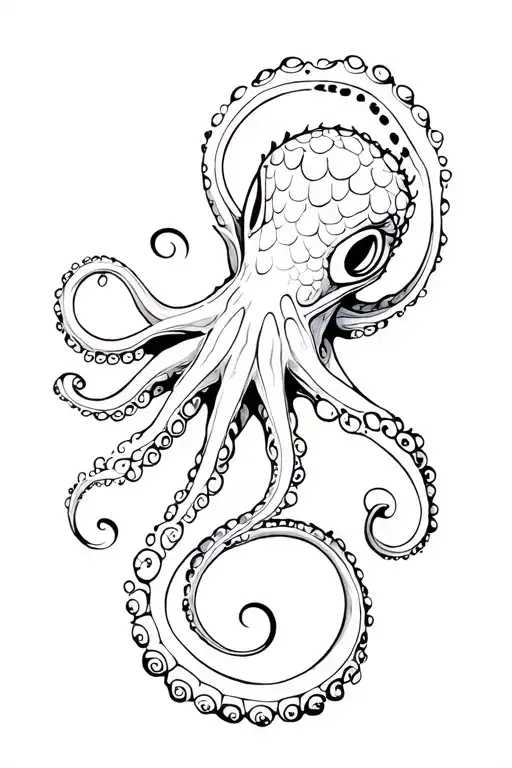 octopus dragon tattoo design idea