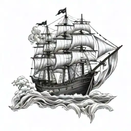 noahs ark pirate ship uss molly grace tattoo design idea
