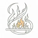Campfire with three flames and 14 in roman numerals tattoo design idea