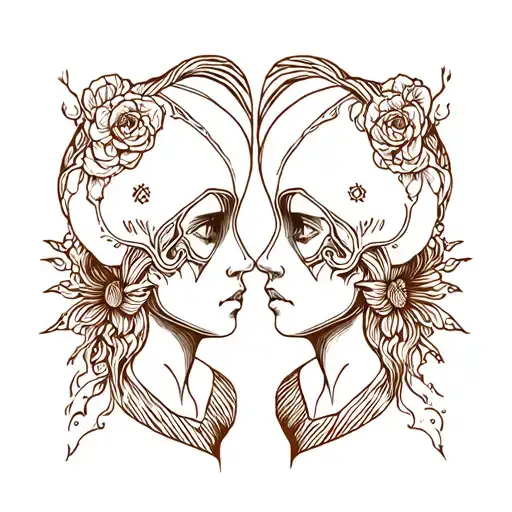 Twin tattoo design idea