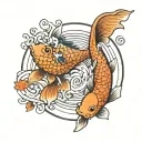 koi fish -yin yang ,moon and sun tattoo design idea