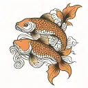 koi fish -yin yang ,moon and sun tattoo design idea