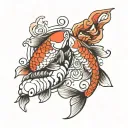 koi fish -yin yang ,moon and sun tattoo design idea