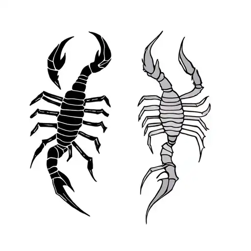 Scorpio And Aquarius sign combined tattoo design idea