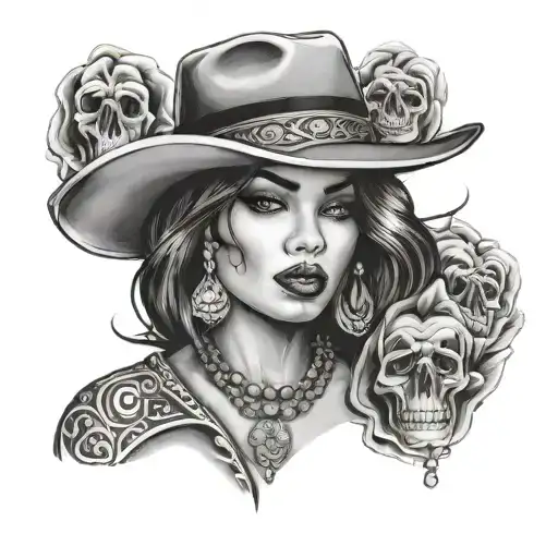 Chicano gangster girl tattoo design idea