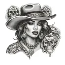 Chicano gangster girl tattoo design idea