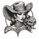 Chicano gangster girl tattoo design idea