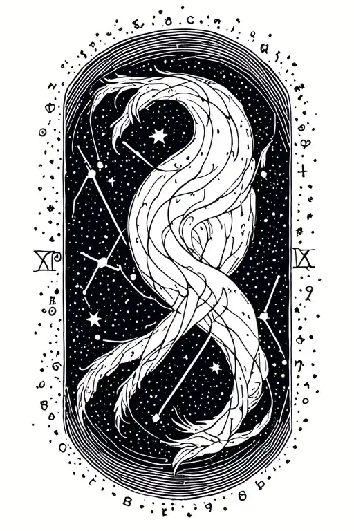 sagittarius & aquarius constellation tattoo design idea