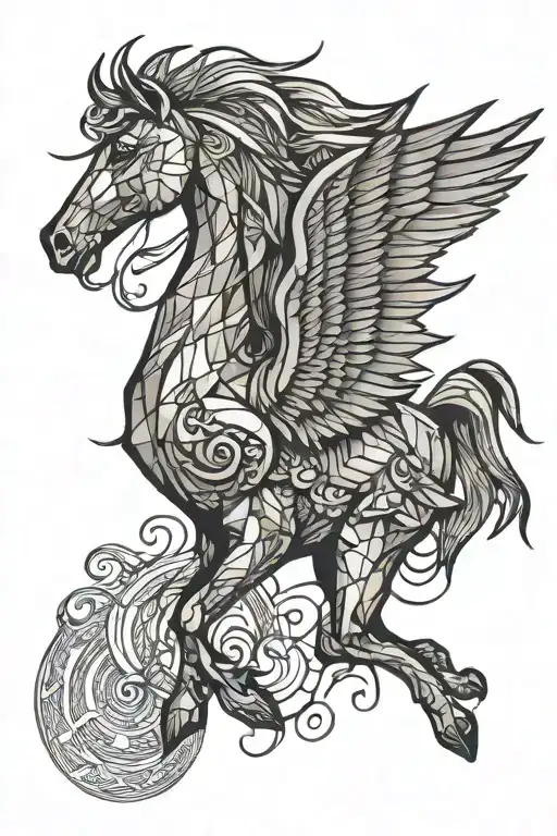 Pegasus Crest tattoo design idea