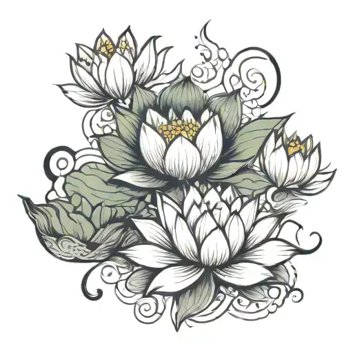 Lotus and rice  tattoo design idea
