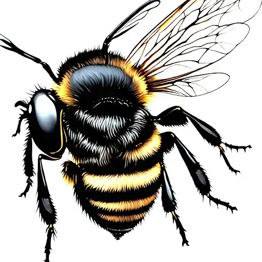 I want a minimalist, abstract tattoo of a bee with fine continuous lines. tattoo design idea