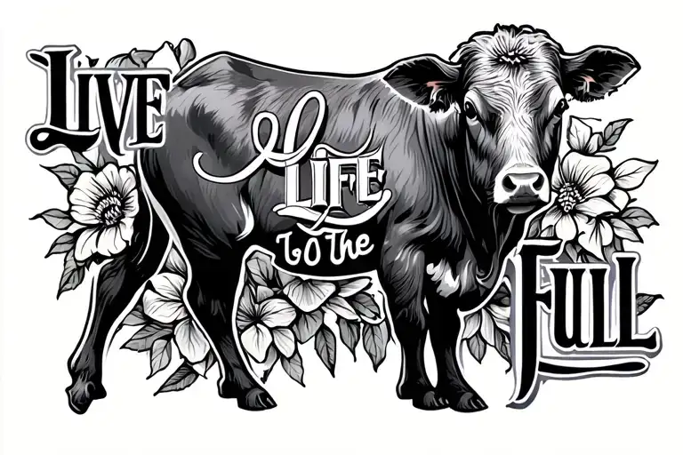 Live Life To The Full calf tattoo tattoo design idea