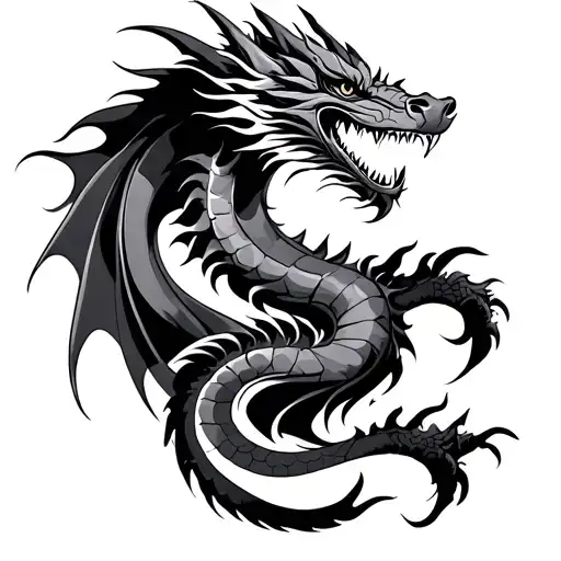 tribal dragon tattoo design idea