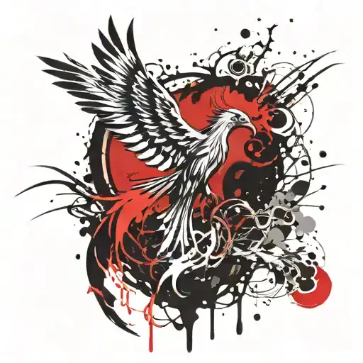 phoenix rising from the ashes tattoo design idea